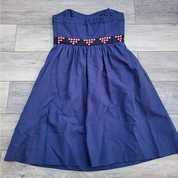 Anthropologie Floreat strapless mini dress, blue size 4 - Picture 9 of 12